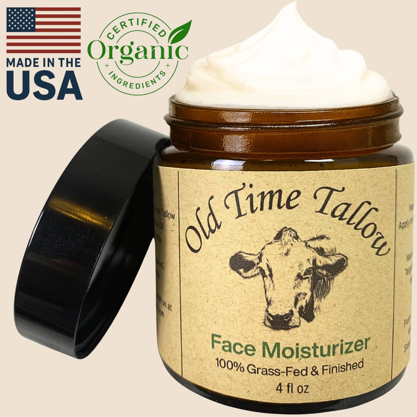 Organic Tallow Face Moisturizer - 4oz